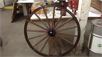 Wood wagon wheel, 38 inches round