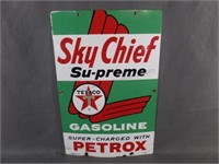 Texaco Sky Chief Gasoline Porcelain Gas Pump Sign