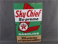 Texaco Sky Chief Gasoline Porcelain Gas Pump Sign