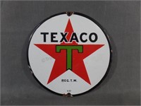 Texaco Star Porcelain Enamel 8" Pump Sign