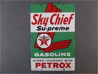 Texaco Sky Chief Gasoline Porcelain Gas Pump Sign