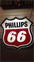 Phillips 66 light 
32 inches tall X 32 inches