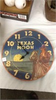 Texas moon clock  14 inches round