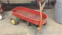 Red pull type wagon 
34