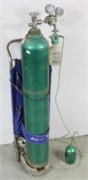 Oxygen Cylinder Tank with Cart & Gauges