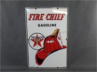 Texaco Fire Chief Gasoline Porcelain Gas Pump Sign