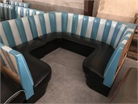 Teal, Light Blue & Black Restaurant Booths