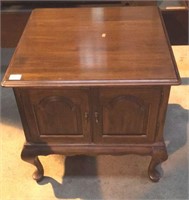 Cherry Queenanne style storage side table
