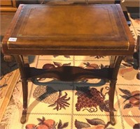 Antique mahogany leather top parlor table