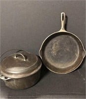 Griswold Dutch oven and cast iron pan