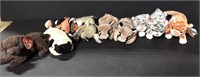 Lot of 9 Ty beanie baby cats and dogs
