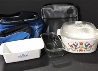 Lot of insulated and baking items.