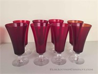Set of 8 Ruby Red Glasses