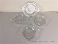 Set of 4 Art Deco Glass Plates