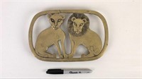 Brass Trivet with Lions