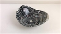 Marbled grey ceramic bowl