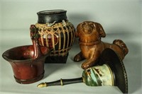FOUR-PIECE BOX LOT OF ASIAN OBJECTS