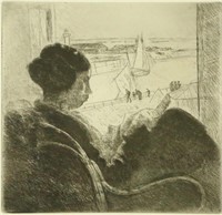 JEAN PUY "WOMAN READING" ENGRAVING