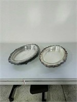 Large Oval Holders w/glass bowl