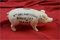 Wm. Moland's Sons Quaker City Hams Cast Iron Bank