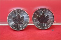 (2) 2016 Canadian Silver Maple Leaves