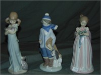 Lladro Figurines. Lot of 3