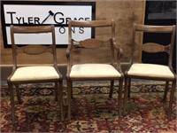 LOT ARMCHAIR AND 2 CHAIRS