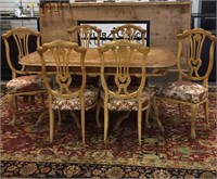 CHIPPENDALE DINING TABLE AND MATCHING CHAIRS