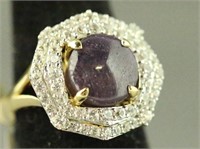 9.02 CT. RUBY & 1.46 CT. COLORLESS SAPPHIRE RING