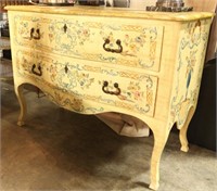 VINTAGE ITALIAN PAINTED CHEST WITH FAUX MARBLE TOP