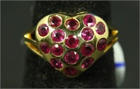 "18KT" YELLOW GOLD 1.25 CT. RUBY RING