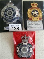 Queensland vintage police cap badges