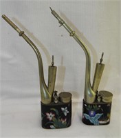 Pair Of Cloisonne Pipes