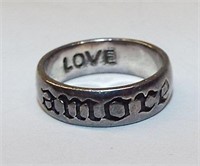 Sterling Silver Ring, Amore - Love