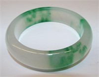 Green And White Jade Bangle Bracelet