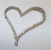 Silver & Clear Stone Heart Pendant