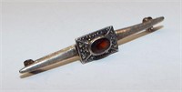 Sterling Silver Pin With Garnet