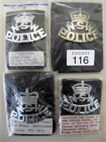 Four NSW Police obsolete cap/helmet badges