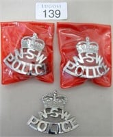 NSW Police cap badges (3)