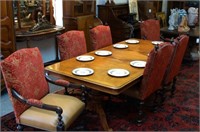 7 pc dinning room set with double pedestal table