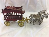 Horse & cage, Overland Circus cast iron toy