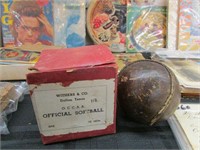 1920's Rare Leather Softball in Original Box