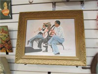 Ida Jackson Jazz Band Painting in Vintage Frame