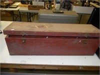 LONG WOOD TOOLBOX W/TOOLS