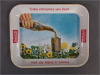 1961 Coca Cola Pansy Garden Serving Tray #2