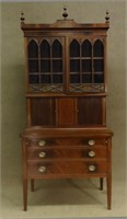 FINE INLAID BOSTON SECREATARY, PROV. ANTIQUES