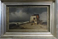 O/P "BEACH SCENE" SGND G.W. NICHOLSON