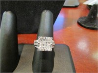 Sterling Large CZ Ring SZ 8.5