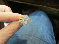 Sterling Ring Marquise Cut Sz 7
