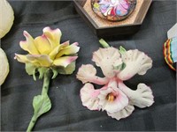 2 Capodimonte Flowers Orchid & Rose